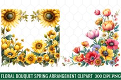 Floral bouquet spring Clipart, Watercolor Floral Clipart Product Image 1