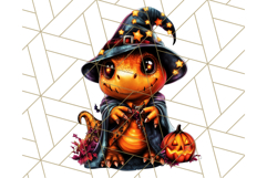 Bright Halloween Dinosaur PNG Clipart with Holiday Elements Product Image 4