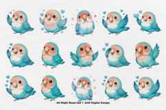 15 Bundle Watercolor Blue Love Bird Cute Kids Flying Wings Product Image 8