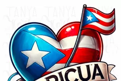 Puerto Rico Flag PNG | Boricua Printable Image for Latina Product Image 3