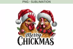 Merry Chickmas PNG, Cute Chicken Christmas Sublimation Product Image 4