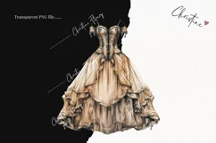 Vintage Goth Dresses Clipart | Vintage Gothic PNG Product Image 2