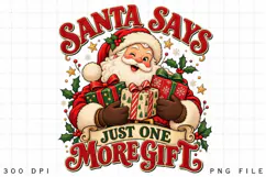Vintage Santa Gift PNG, Cute Christmas Santa with Presents Product Image 3
