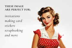 Retro woman clipart, Retro woman sublimation Product Image 2