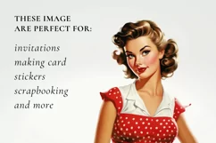 Retro woman clipart, Retro woman sublimation Product Image 2