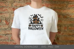 Happy Halloween SVG, Haunted House SVG, Halloween lettering Product Image 3