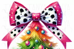 Watercolor Coquette Christmas Tree PNG | Aesthetic Product Image 4