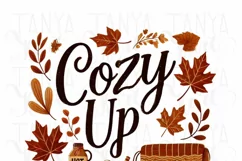 Cozy Up in Retro Fall Vibes, Sublimation PNG for Shirt Desig Product Image 4