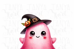 Cute Pink Ghost PNG, Funny Halloween Ghost Design for TShirt Product Image 3
