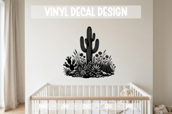 Desert cactus vinyl decal SVG design for nursery wall decor Product Image 1