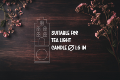 3D House Christmas Candle Holder Laser Cut Design Product Image 2