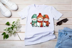 colorful Christmas snowman clipart, snowman sublimation Product Image 2