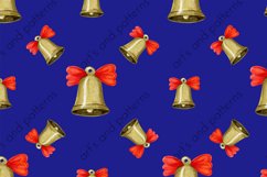 Christmas bells watercolor seamless digital paper Product Image 2