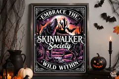 Skinwalker Society Halloween PNG Sign Graphic Wolf Artworkt Product Image 2