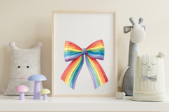 Vibrant Gradient Rainbow Coquette Bow Clipart Product Image 7