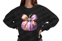 Glitter Bow Pumpkin Clipart for sublimation|Coquette PNG Product Image 2