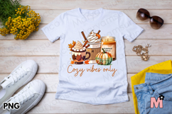 Cozy Vibes Only Fall PNG | Pumpkin Spice Sublimation Design Product Image 3