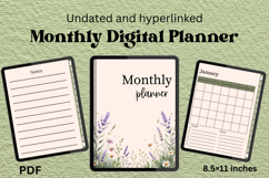 Undated Monthly Digital Planner PDF with Hyperlinked Tabs Product Image 1