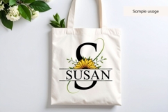 Sunflower Split Monogram PNG - 26 Letter Floral Alphabet Product Image 6