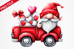 Valentine Gnome On pickup Sublimation- Sublimation Design Product Image 1