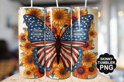 Butterfly and Sunflower Tumbler Wrap for Sublimation Product Image 1