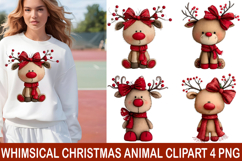 Whimsical Christmas Animal Clipart Product Image 1
