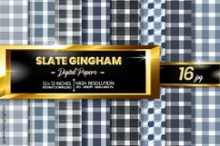 Slate Gingham Digital Papers 16 Variations Product Image 1
