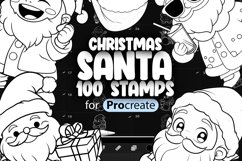 100 Procreate Christmas Santa Stamp Brushes Product Image 1