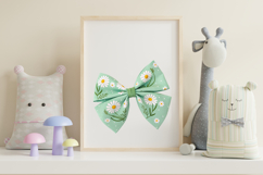Mint Green Daisy Coquette Bow Clipart Product Image 7