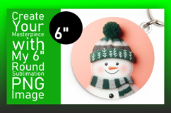 Creative Round Design Keychain Artwork , Snowman Product Image 1