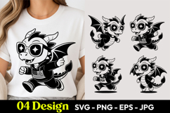 Cool Dragon Cartoon SVG PNG Product Image 1
