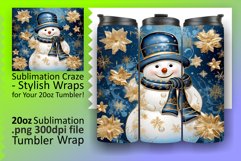 3D Snowman Tumbler Wrap for Holiday Cheer Product Image 1