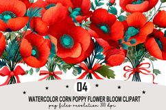 Watercolor Corn Poppy Flower Bloom Clipart Watercolor PNG Product Image 1