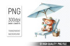 Summer Animals Clipart PNG Bundle, Beach Animals PNG Product Image 6