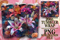 Bold Flower Abstract Sublimation Tumbler 20oz Product Image 1