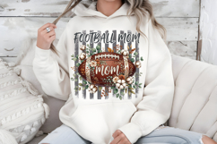 Striped Floral Football Mom Sublimation Png , Shirt Design Product Image 7