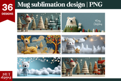 Cute Christmas Mugs Bundle Crochet Christmas 15oz Mug PNG Product Image 8