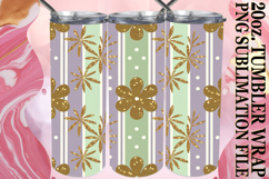 Dreamy vibes 20oz tumbler wrap, Gold Flower Product Image 1