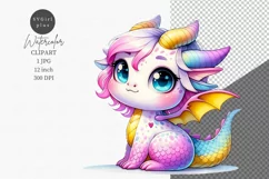 Fantasy clipart, Baby dragon clipart Product Image 1