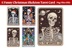 Funny Christmas Skeleton Tarot Cards PNG Product Image 1