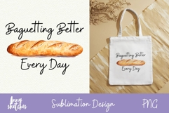 Fun Baguette Sublimation French Paris Watercolor Clipart PNG Product Image 1