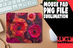 Stylish Embroidered Flower Mouse Pad Sublimation Product Image 1
