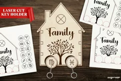 Family Zodiac Key Holder | Zodiac Keychain SVG | 2 Members Product Image 2