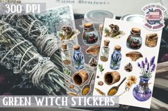 Witch sticker Sheet Green Magic Herb Wicca Halloween Product Image 1