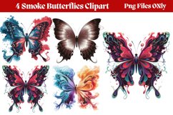 Smoke Butterflies Clipart PNG Product Image 1
