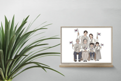 Korean Family Hanbok Taegeukgi Patriotic Gathering PNG Product Image 2