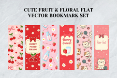 Cute Fruit Floral Bookmark Set,Modern Botanical Flat Vector Product Image 8