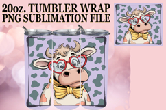 Whimsical nights 20oz tumbler wrap, Cute Cow Product Image 1