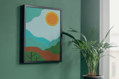 Sunrise Over Green Hills Minimalist Pillow Design Product Image 8