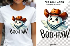 Boo Haw, Country Halloween Cowboy Ghost Shirt Product Image 1
